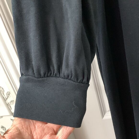 Crown & Ivy Size XXL black dress w/white ruffle collar and puffy cuffed sleeves - Picture 4 of 9